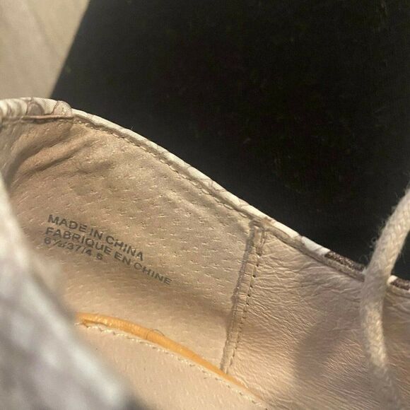 Shellys London Womens Ivory Animal Print Lace Up Athletic Sneaker Shoes Size 6.5 - Picture 7 of 7